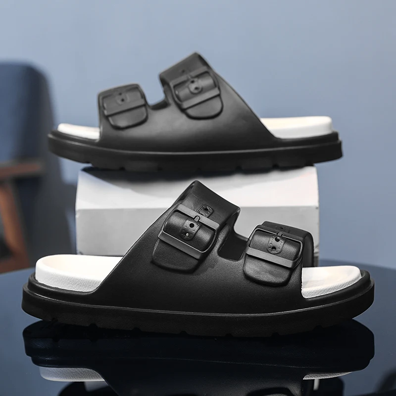Men Rubber Slippers Slides Summer Casual Beach Shoes Outdoor Slide Slipper Slip On Sandals Hot Sale