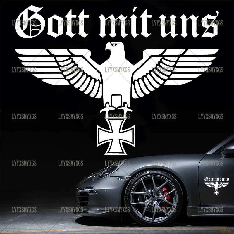 

Self-Adhesive Custom Gott mit uns eagle Car Stickers Waterproof Sunscreen Vinyl Decal PVC wholesale Car Accessories