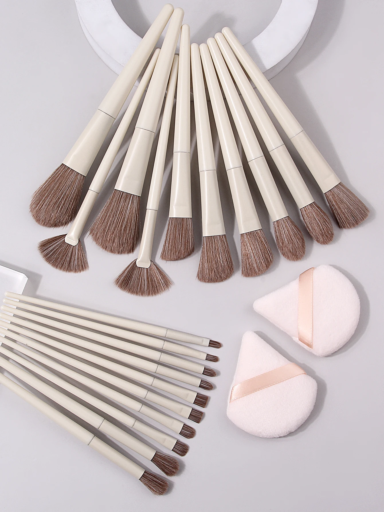 Makeup brush bristle close-up