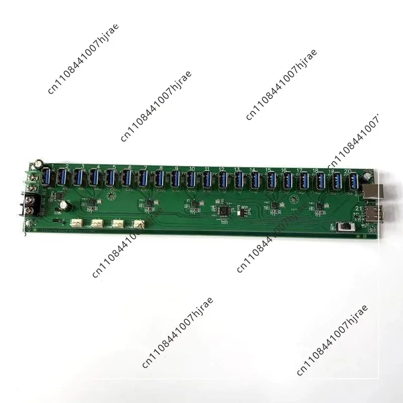 21-Port USB Hub PCBA Board 20 Work + 1 Spare Port Industrial Multi-port USB Splitter Bare Circuit Board Custom OEM