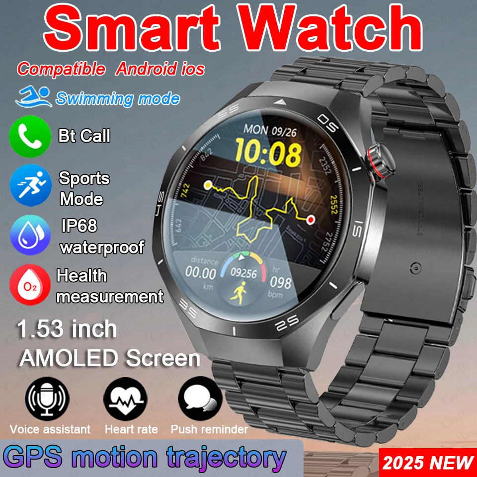 

Watch 5 Upgraded Version Sports Outdoor SmartWatch Men AMOLED Screen Bluetooth Call Heart Rate Waterproof Women Watch 2025 New