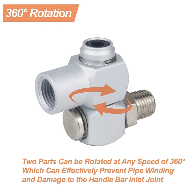 Raccordo pneumatico intelligente Connettore per tubo dell'aria girevole da 360 gradi Raccordo girevole per adattatore per strumento pneumatico portatile girevole industriale