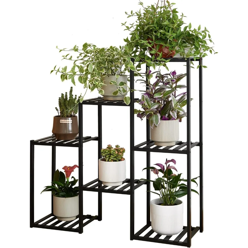 

Plant Stand Indoor Plant Stands Bamboo Outdoor Tiered Plant Shelf for Multiple Plants, 3 Tiers 7 Potted Ladder