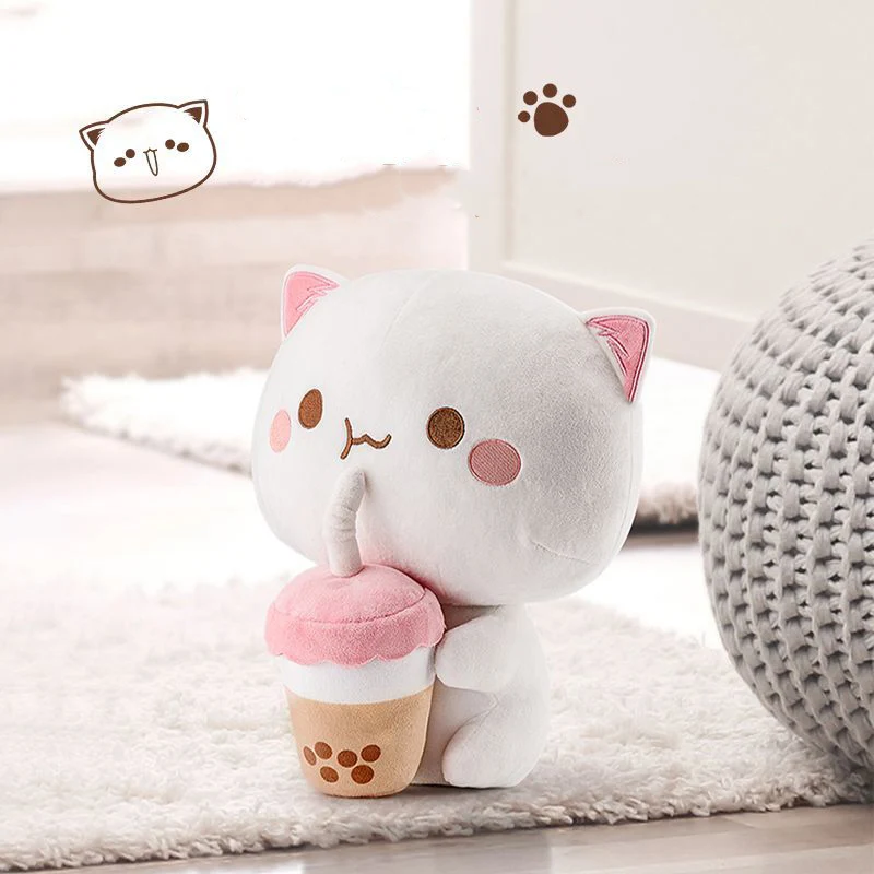 Cute Peach Cat Plush Toys for Children, boneca de pelúcia, travesseiro animal, decoração do lar, presentes de aniversário para meninas, 30cm