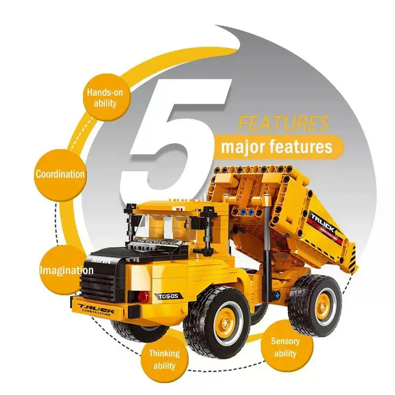 لعبة طوب حفارة MOC الهندسية للأطفال ، سيارة WheelLoader ، شاحنة التعدين الثقيلة ، رافعة ، كتل البناء ، DIY ، الهندسة ، مدينة التقنية