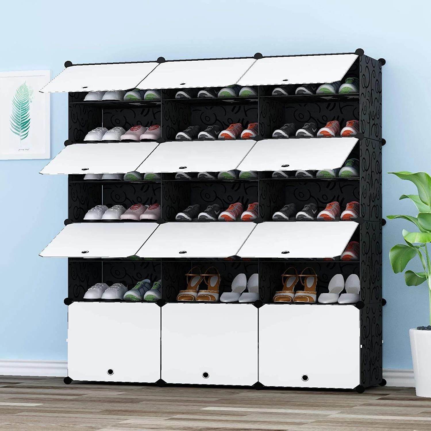 

Clothes Folding Cabinets,Portable Cube Shoes Storage Organizer Tower Space Saving Bedroom Wardrobe Design Furniture Wardrobe