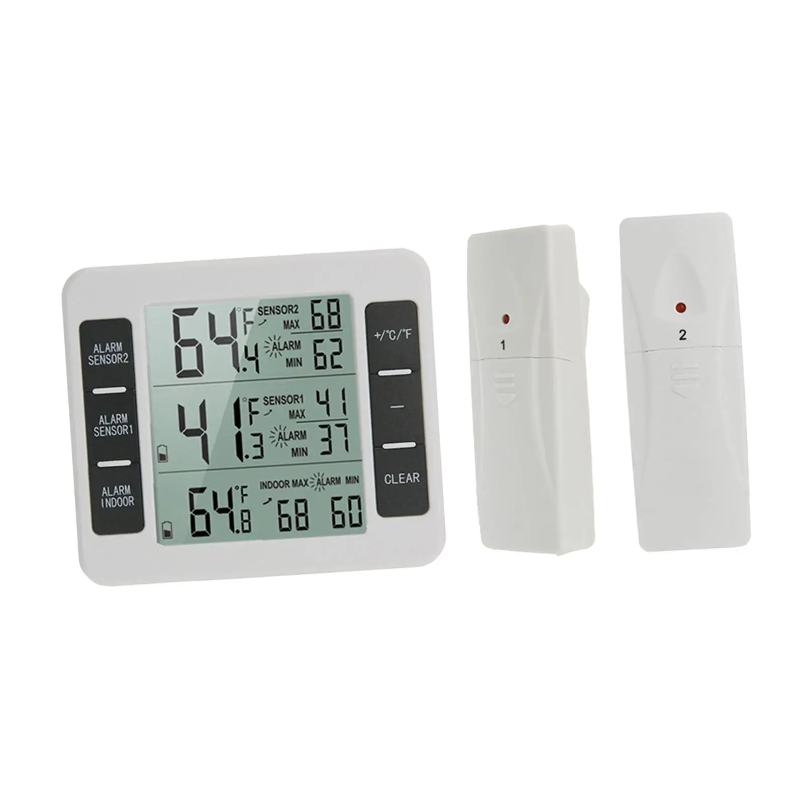 Remote Sensor Digital Fridge Thermometer Alarm Magnet Min / Max Record