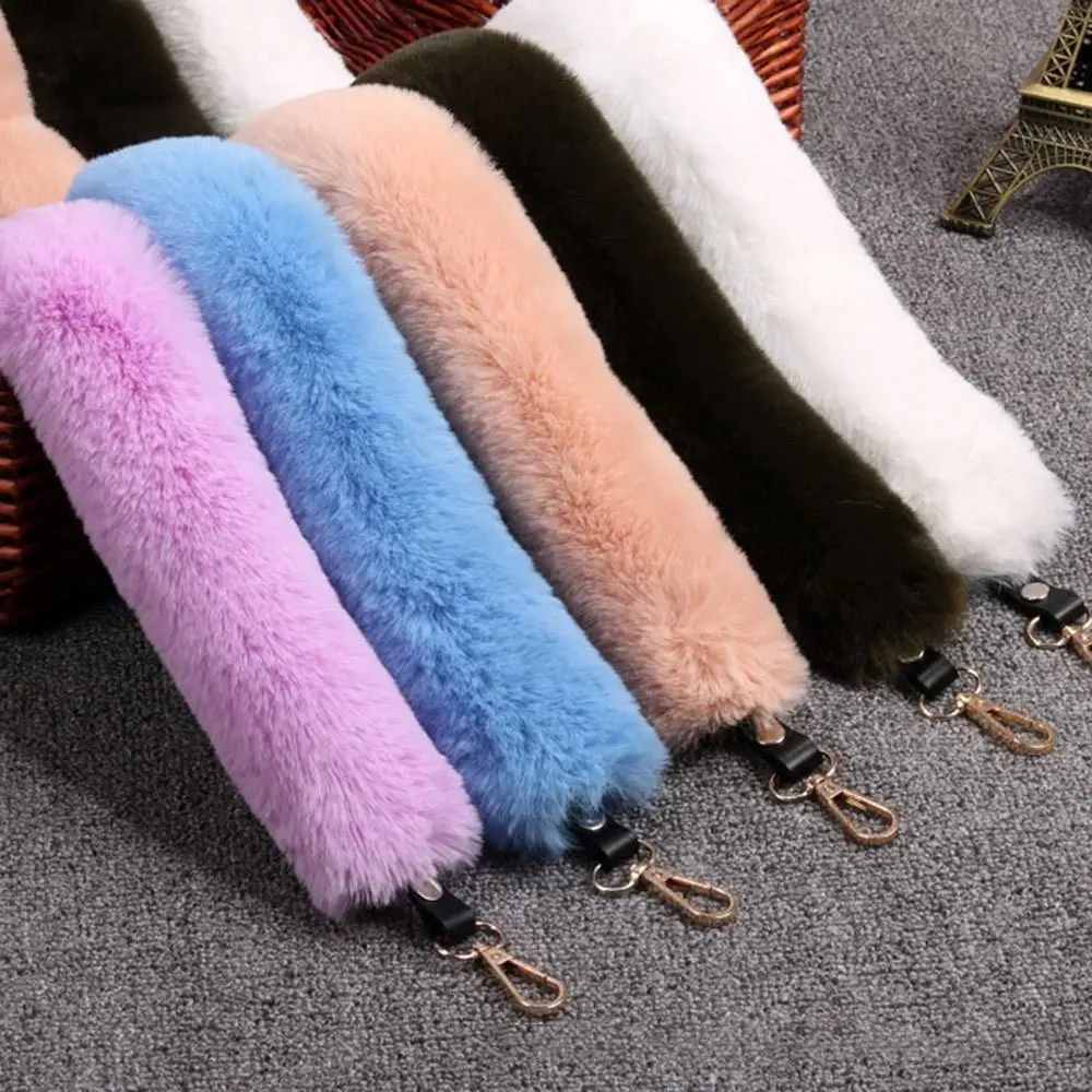 Faux Fur Plush Bag Strap para mulheres, alças de ombro, substituição do cinto, corrente decorativa de pelúcia, acessórios de inverno