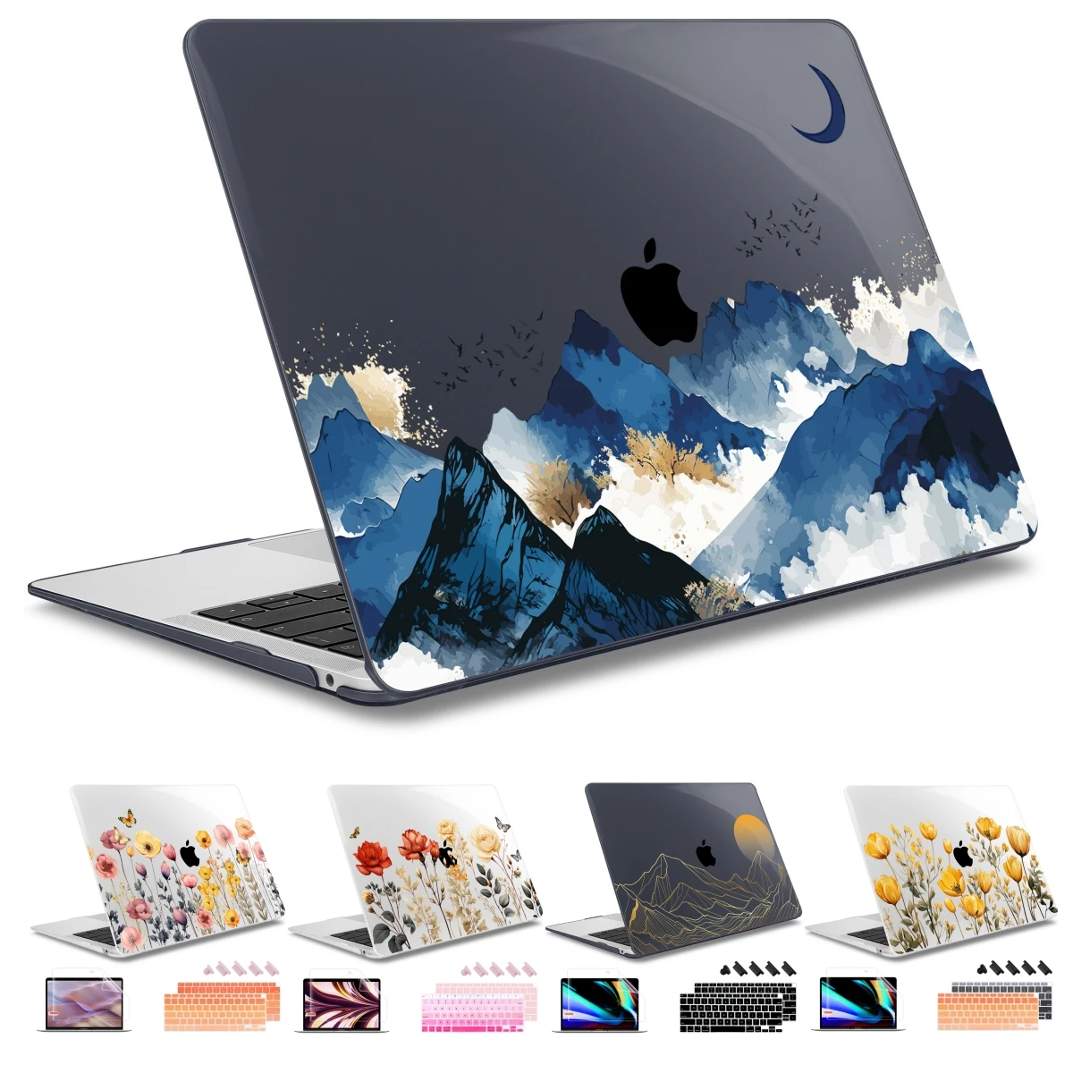 

Blue Mountain Hard print case for MacBook 2023 M2 Air 15 13 inch A2941 A2681 Pro 13 inch case A2338 14 inch A2779 A2442 Retina