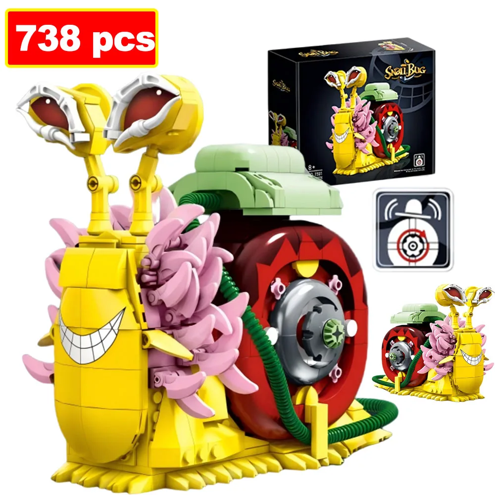 

738pcs MOC Snail Telephone Insect Building Block Toys Interactive Animal Model Assemble Bricks Educational Toy for Children Gift