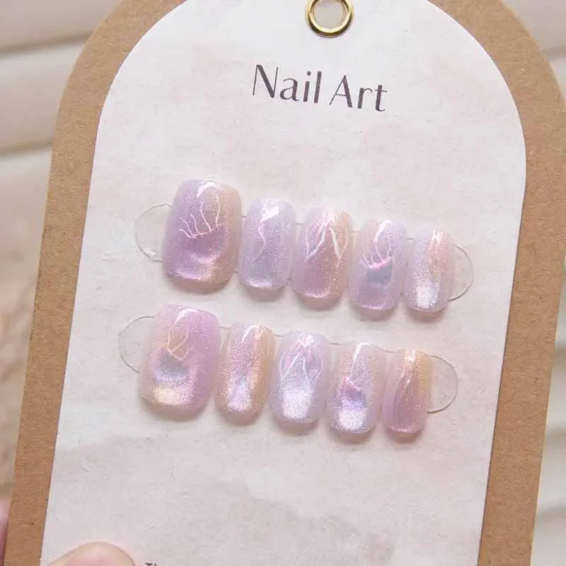 10 قطعة قنديل البحر عين القط اضغط على الأظافر الأظافر كاذبة رئيس مربع فتاة سيدة اضغط على الأظافر يمكن ارتداؤها انفصال مسمار نصائح