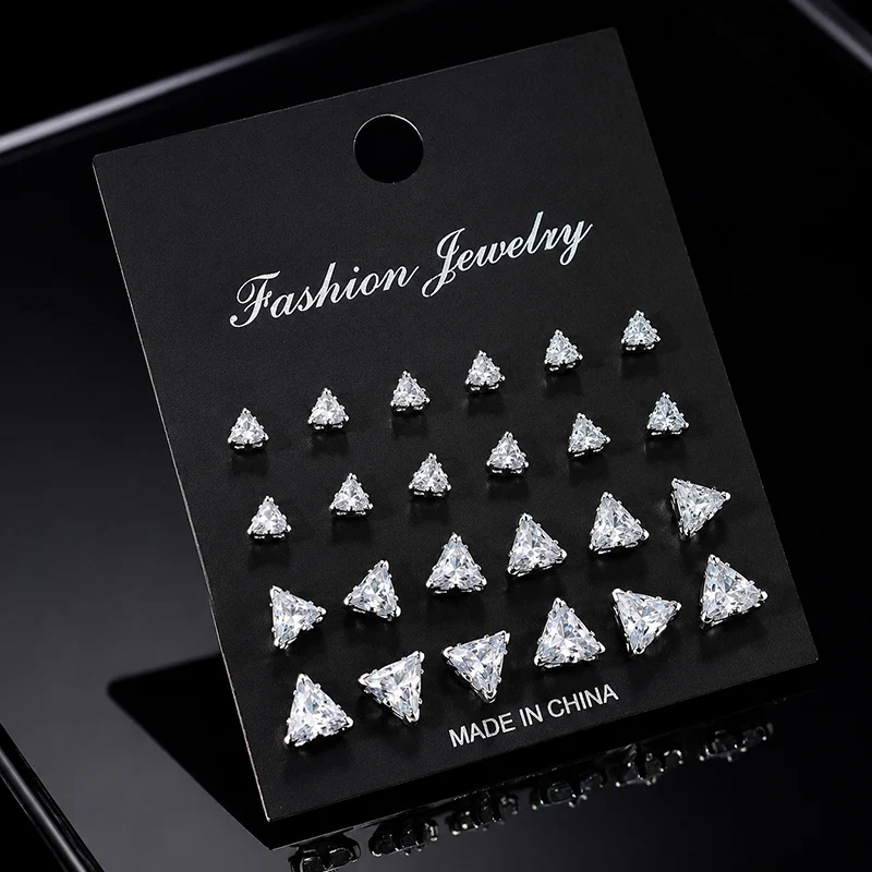 12/15/20 Paar Kristall-Ohrstecker-Set für Damen und Herren, Funkelnde Zirkon-Ohrringe, Verschiedene Stile, Minimalistischer Zierlicher Ohrschmuck – Detail 8