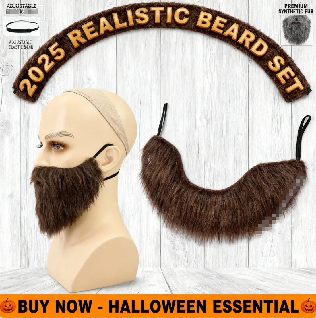 ホリデーパーティーひげ男性用ブラウンショートプラッシュひげあごひげ海賊コスチュームひげひげアクセサリーコスプレ