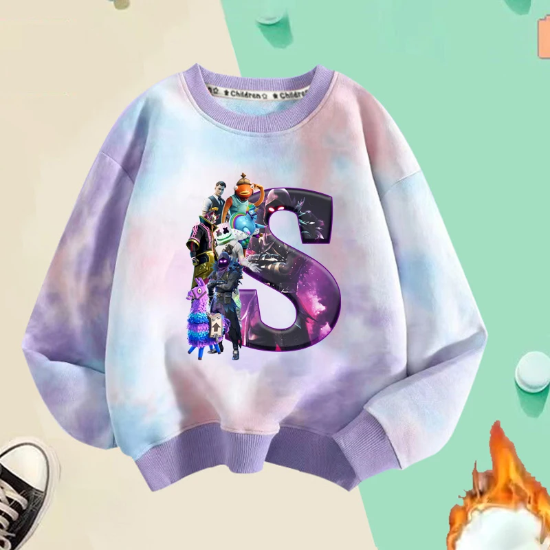 フォートナイトカラフルなパーカーアニメ要塞ナイトプルオーバースウェット漫画春秋トップス子供セーター服クリスマスギフト