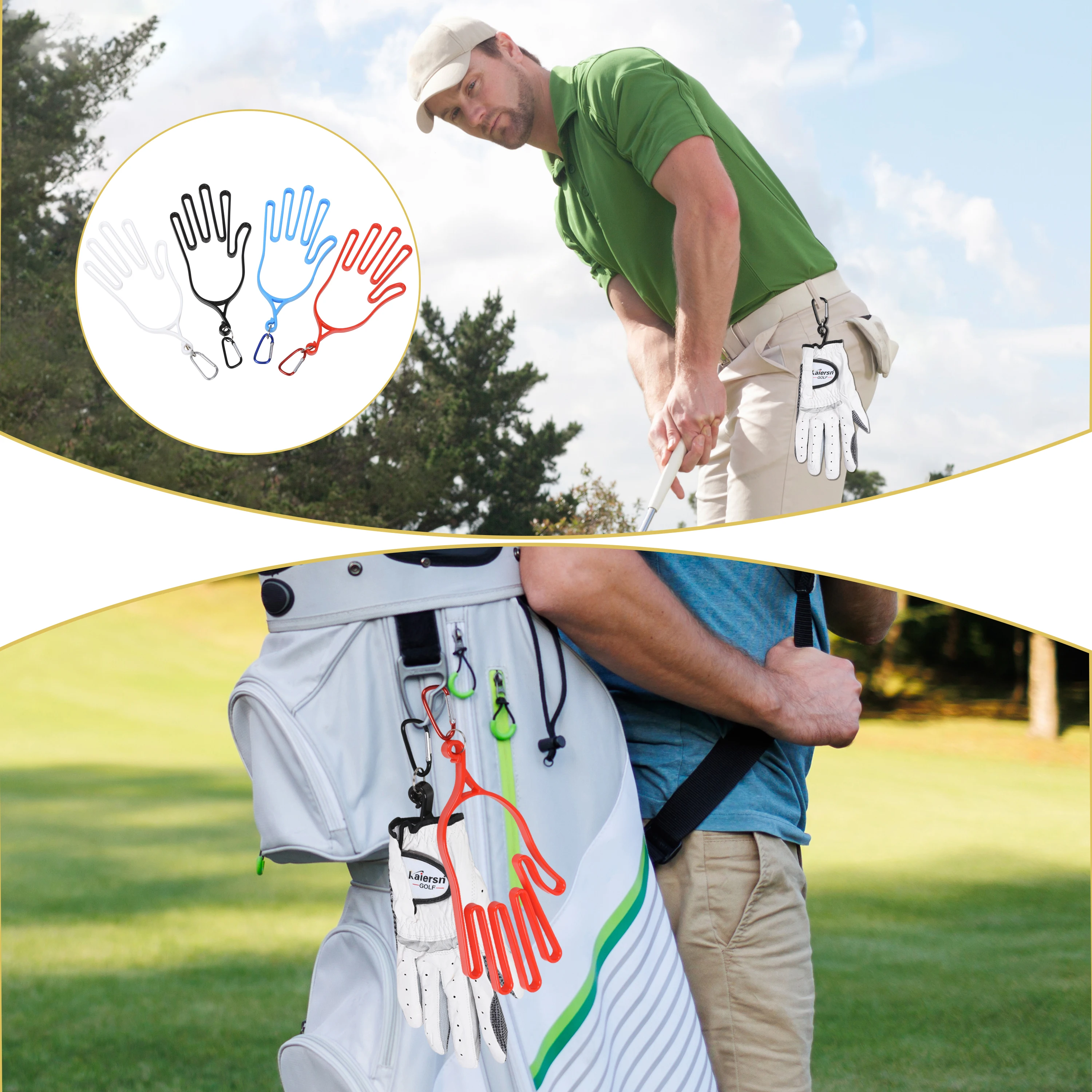 Golfhandschuh-Form und Trockengestell - Plastik-Golfhandschuhhalter, zum Trocknen und Aufbewahren, unverzichtbares Werkzeug für Golfer – Detail 6