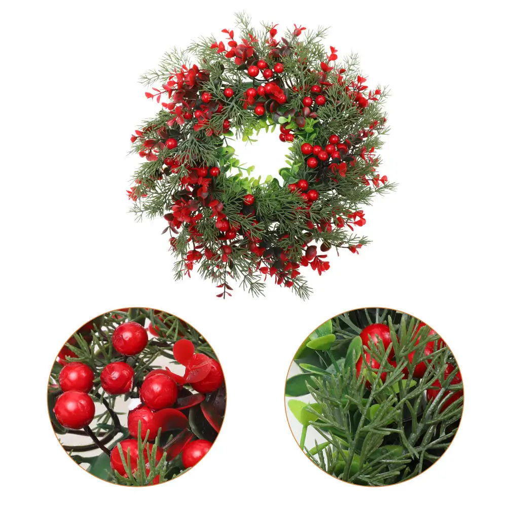 Winter Berry Wreath Christmas Tree Wreath Christmas Decoration Large Eucalyptus Garland Simulation Leaf Door Hanging Window Prop