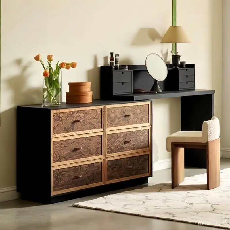 entrance cabinet, dresser, retractable corner integrated French bedside cabinet, combination against the wall
