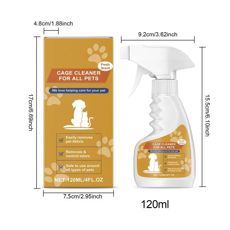 Éliminateur d'odeurs pour animaux de compagnie, nettoyant pour caisse et jos, longue durée, reétiquettes, fournitures pour animaux de compagnie, 120ml