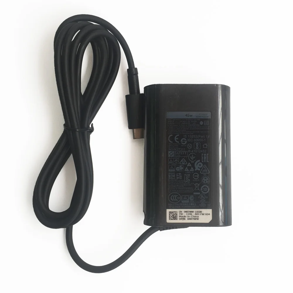 オリジナル45ワットusb cノートパソコンの充電器dell xps 13 9360 9365