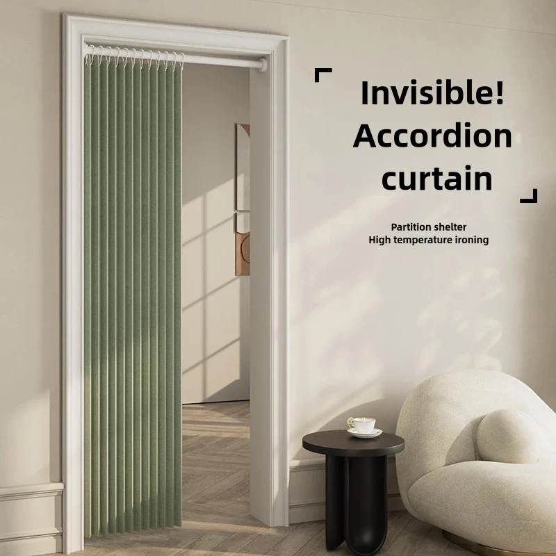 Closet Curtains, Accordion Style Door Curtains for Doorways, Pleated Folding Doors Curtain for Closet and Room Divider