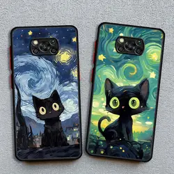 Starry Sky Cat Phone Case for Xiaomi Poco X3 NFC X3 Pro F3 M5 M5s X4Pro 5G X4 GT C40 X5Pro 5G Cover