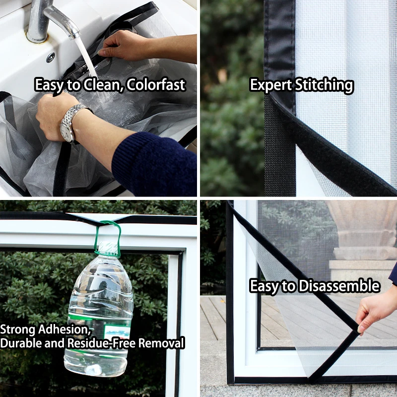 Invisible Window Screen, Self-Adhesive and Reusable, Dual Protection Against Dust and Insects, Easy Access Design