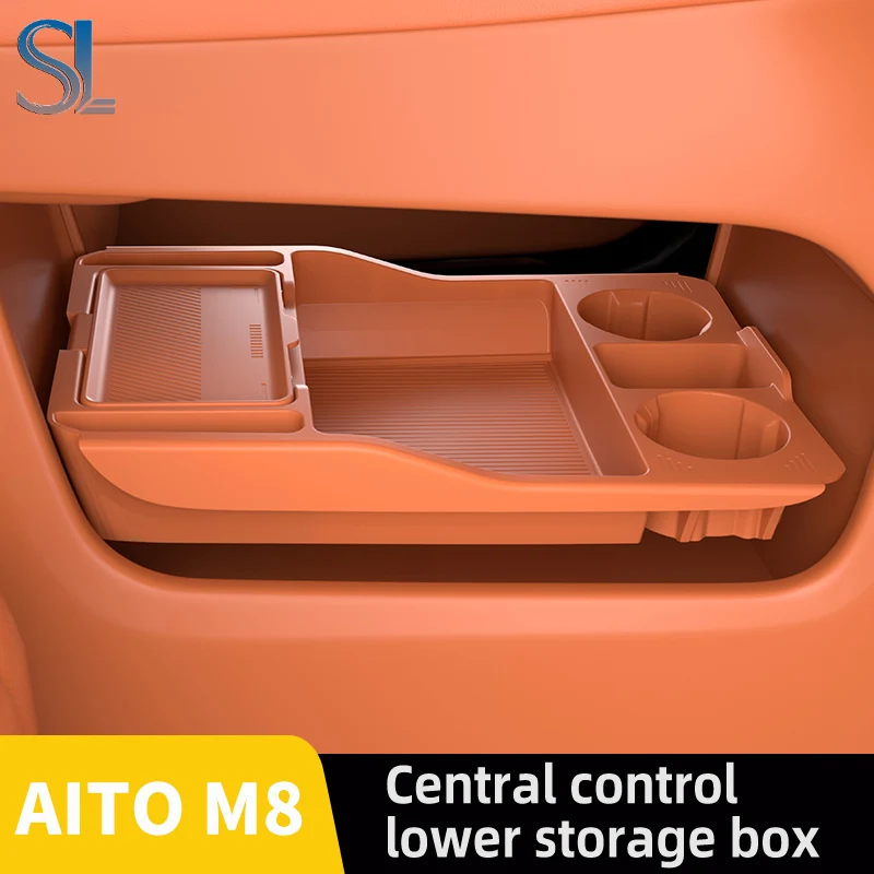 

Storage Box For AITO 8 2025 2026 Center Armrest Hidden Tissue Box Cup Holder Organizer Interior Accessories