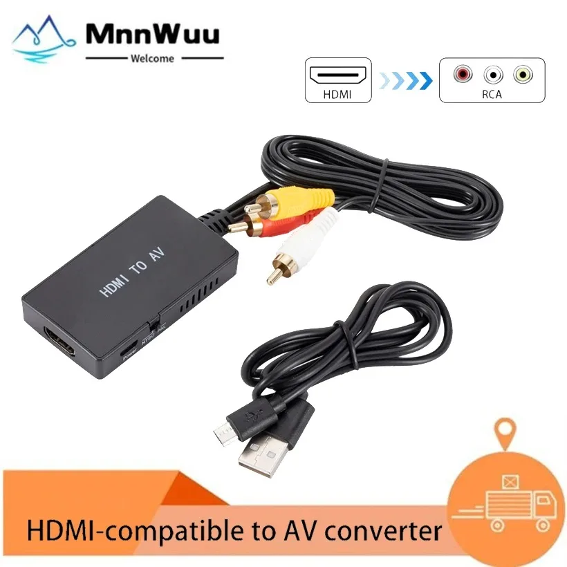 

MnnWuu HDMI-Compatible To AV RCA CVB Composite Video Audio Converter Adapter Supports PAL/NTSC for TV Stick TV Box