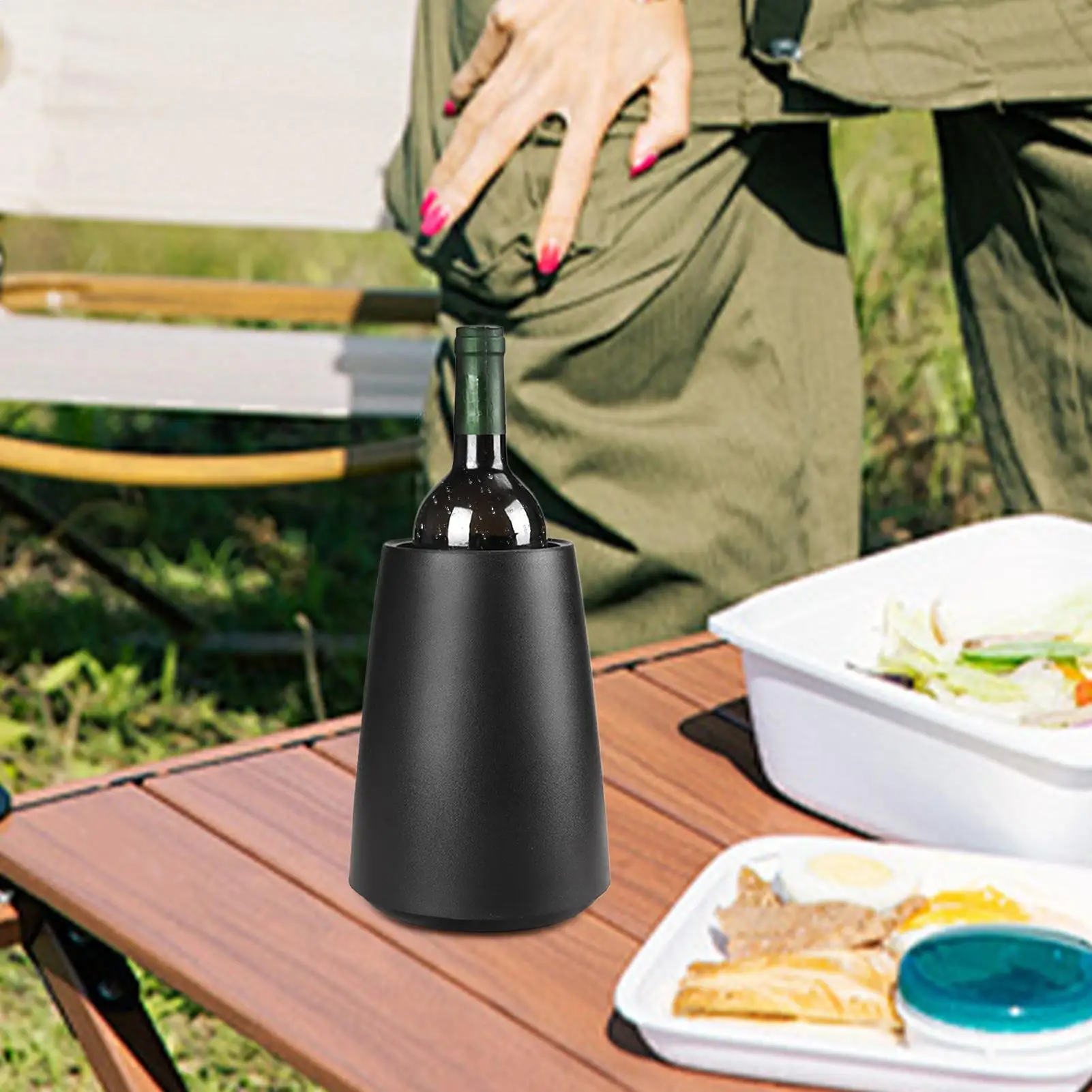 

Wine Ice Bucket Outdoor Ice Bucket Wine Bottle Chill Cooler Portable Ice Pack Quick Cooling Camping & Party Essential