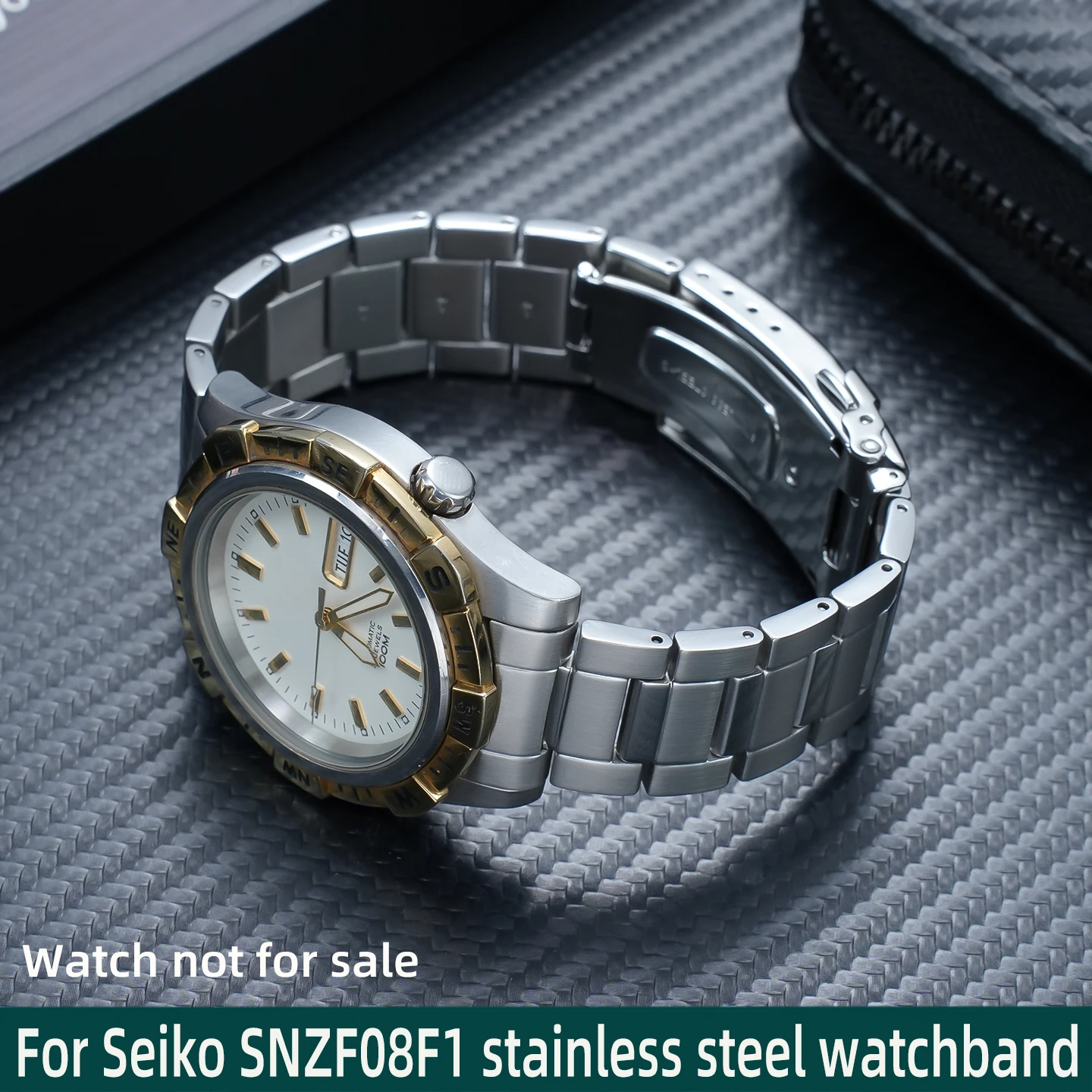 

20mm watch accessory Suitable for Seiko No.5 SNZF08F1 stainless steel watchband, men's stainless steel curved link bracelet 20MM