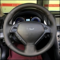 Special vehicle-specific hand-stitched steering wheel covers for Infiniti G25, G35, G37, EX and QX50