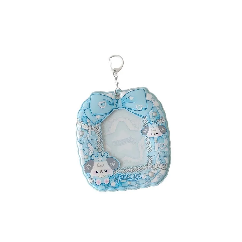 

Bowknot Animals Korean Photocard Holder Keychain Pendant PVC Card Cover Idol Card Display Protector Picture Idol Photo Card