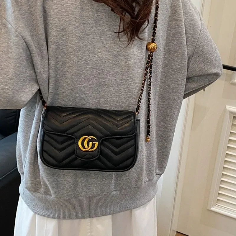 

Women's Embroidered Small Square Bag - Luxury & Exquisite, Versatile Chain Crossbody & Shoulder Bag, Trendy Daily/Party Purse