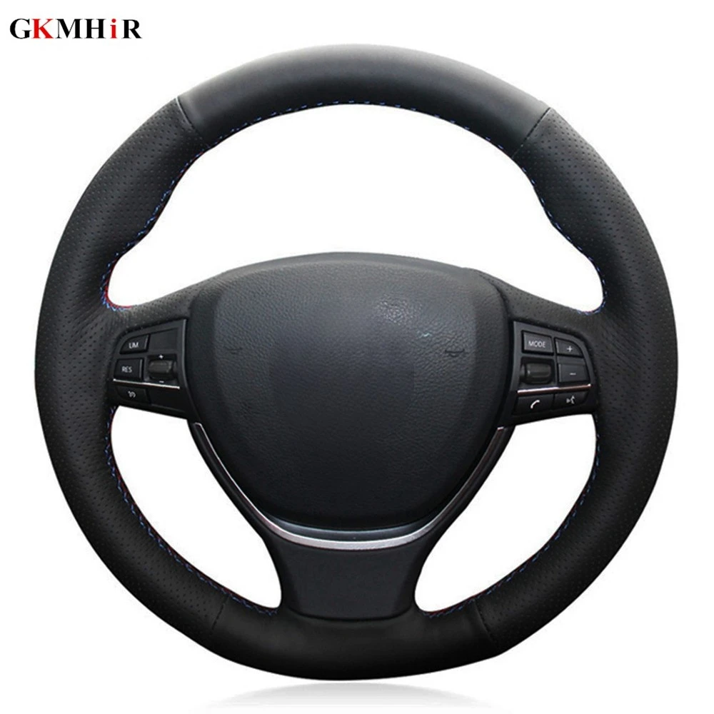 Hand Sewing Black Artificial Leather Car Steering Wheel Cover For BMW 5 Series 520i 528i F10 F11 F07 2009-2017 M5 F10 2011-2013