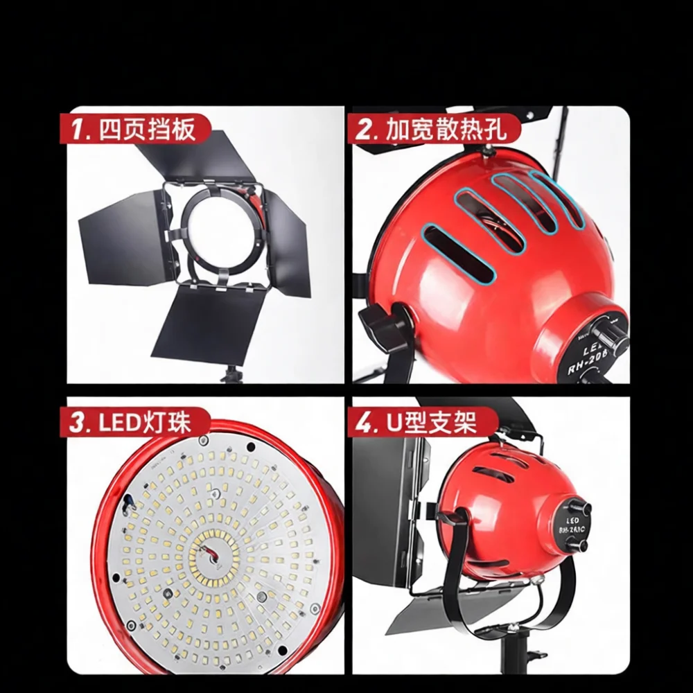 Adjustable Studio Photography Lamp LED Fill Light Natural Sun Lighting Effect For Portrait Camera Background Rim Work
