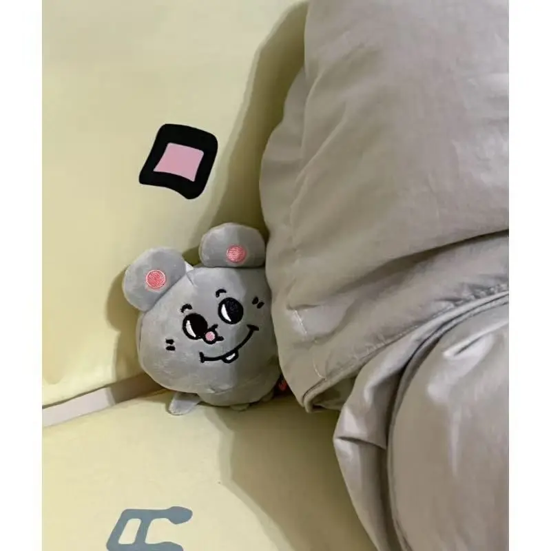 1 st 10 cm/3.93in Lenzenvloeistof Dragen Grote Muis Speelgoed Pluche Sleutelhanger Hanger Grijze Muis Merchandise Tas Accessoire Kussen Pop Cartoo