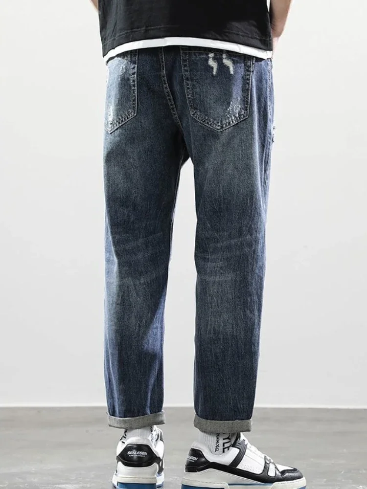

Baggy Men's Jeans Loose Grunge Y2k Trousers Stylish Harajuku Original Vintage Korean Fashion Style Trend 2025 Male Cowboy Pants