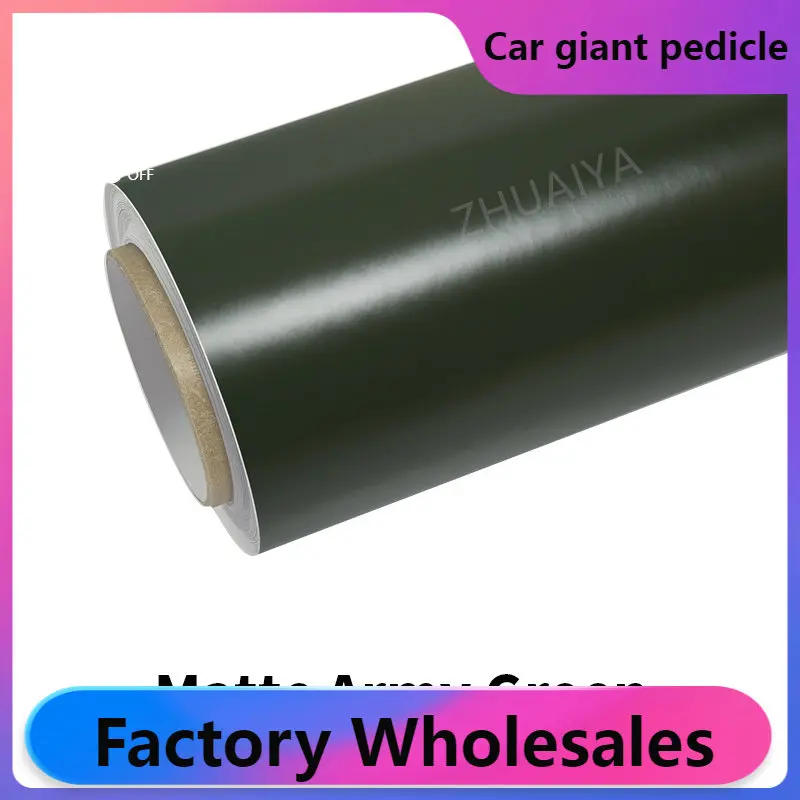 ZHUAIYA Matte Green Vinyl Wrap film wrapping film bright 152*18m roll quality Warranty covering film voiture