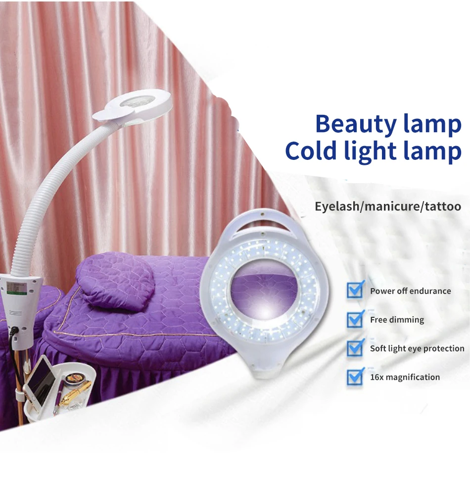 S.W Beauty Professional Beauty Salon Lamp LED 16X Magnifier Light Magnifying Glass With LED Magnifier