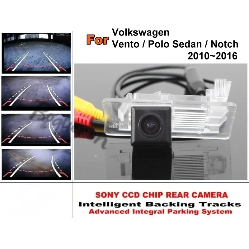 

For Volkswagen Vento / VW Polo Sedan / Notch 2010-2016 Smart Tracks Chip Camera HD CCD Dynamic Tragectory Rear View Camera