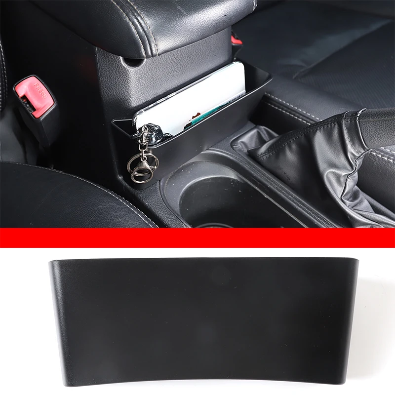 

For Subaru Forester 2013-2018 Car Armrest Box Front Storage Box Mobile Phone Tray ABS Black Storage Accessories