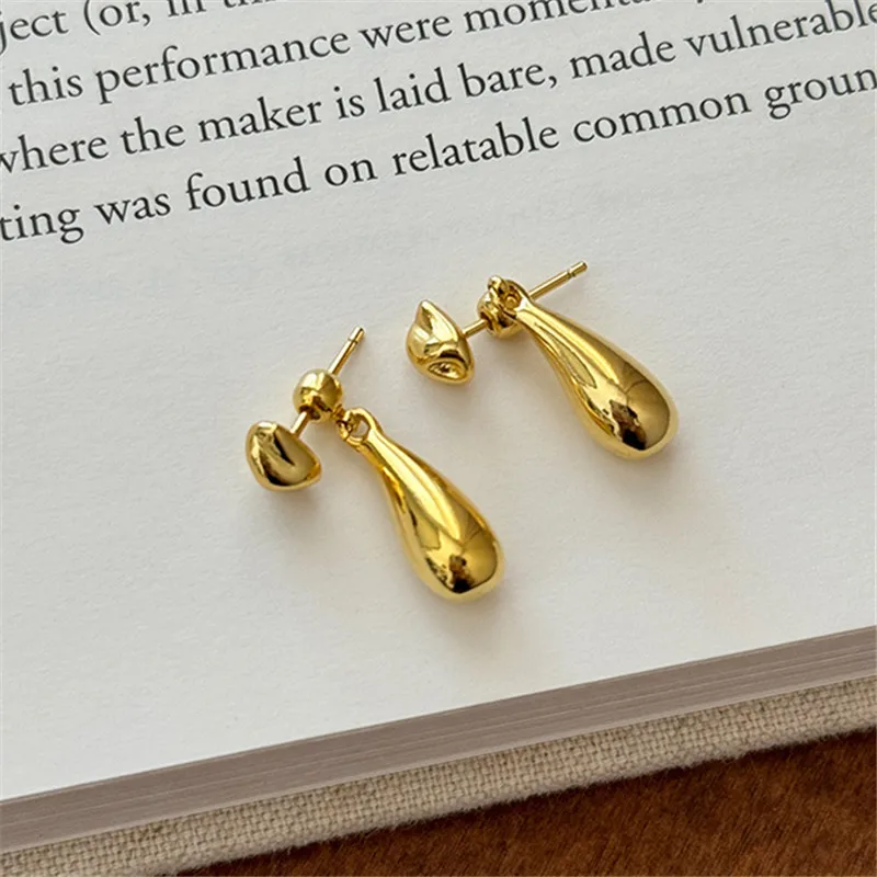 Fashion Gold Plated Geometric Water Drop Stud Earring For Women Girls Party  Jewelry E553