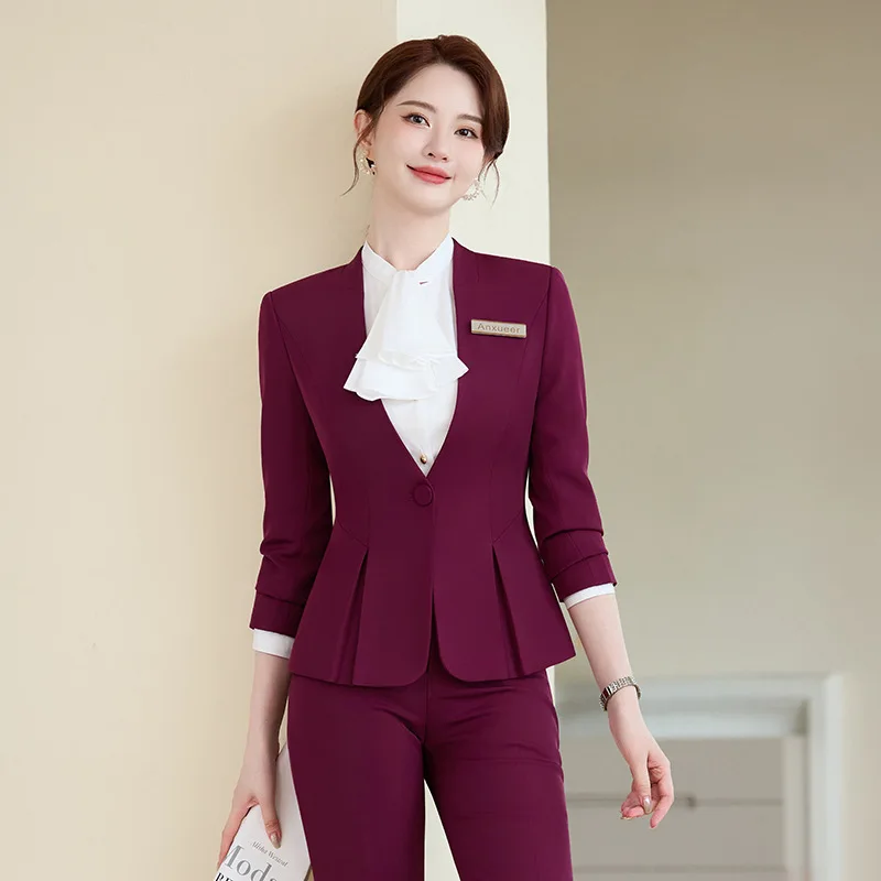 Autumn Business Suit Suit Jacket Formal Wear Work Clothes Salesman Customer Service Work Clothes Hotel Front Desk Reception Work