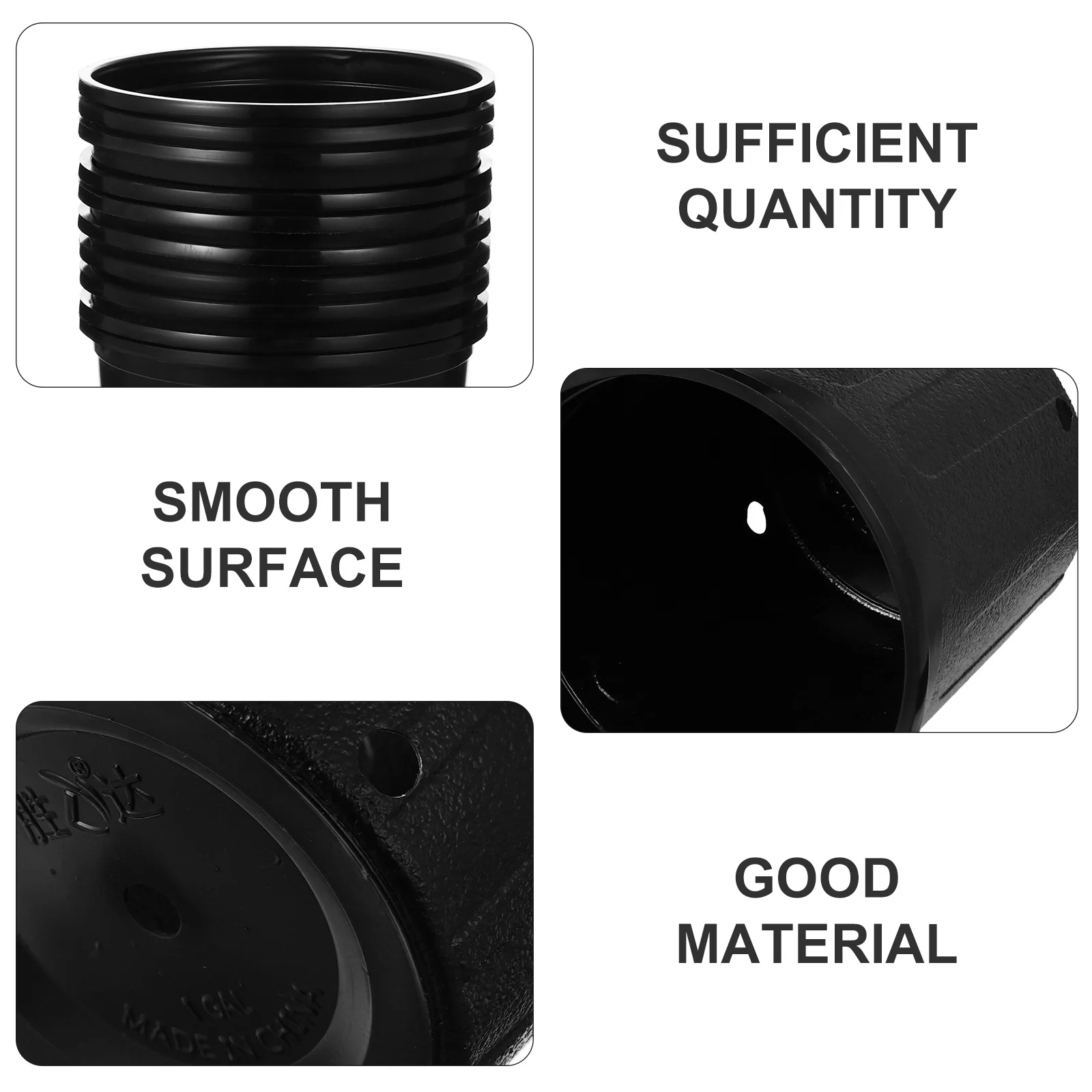 

10pcs Root Control Plastic Flower Pots 1 Gallon Size Black Simple Design For Indoor Outdoor Garden Plant Decoration Lightweight