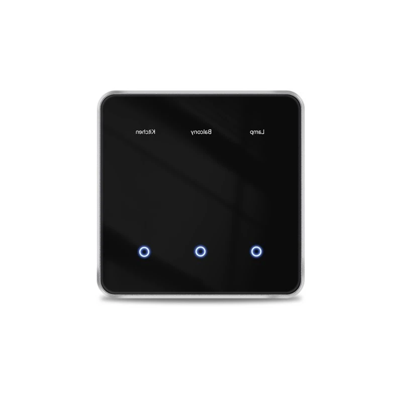 A7THK-Zigbee DIY Name Switch EU All Black Touch Panel Smart Display Screen Light Switch Work With Tuya Smart Life App EU Plug