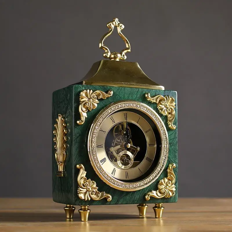 Luxury watch copper clock living room creative desktop ornament retro simple clock