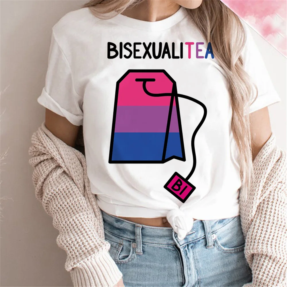 Bisexual tshirt women graphic Tee girl anime 2000s graphic clothes