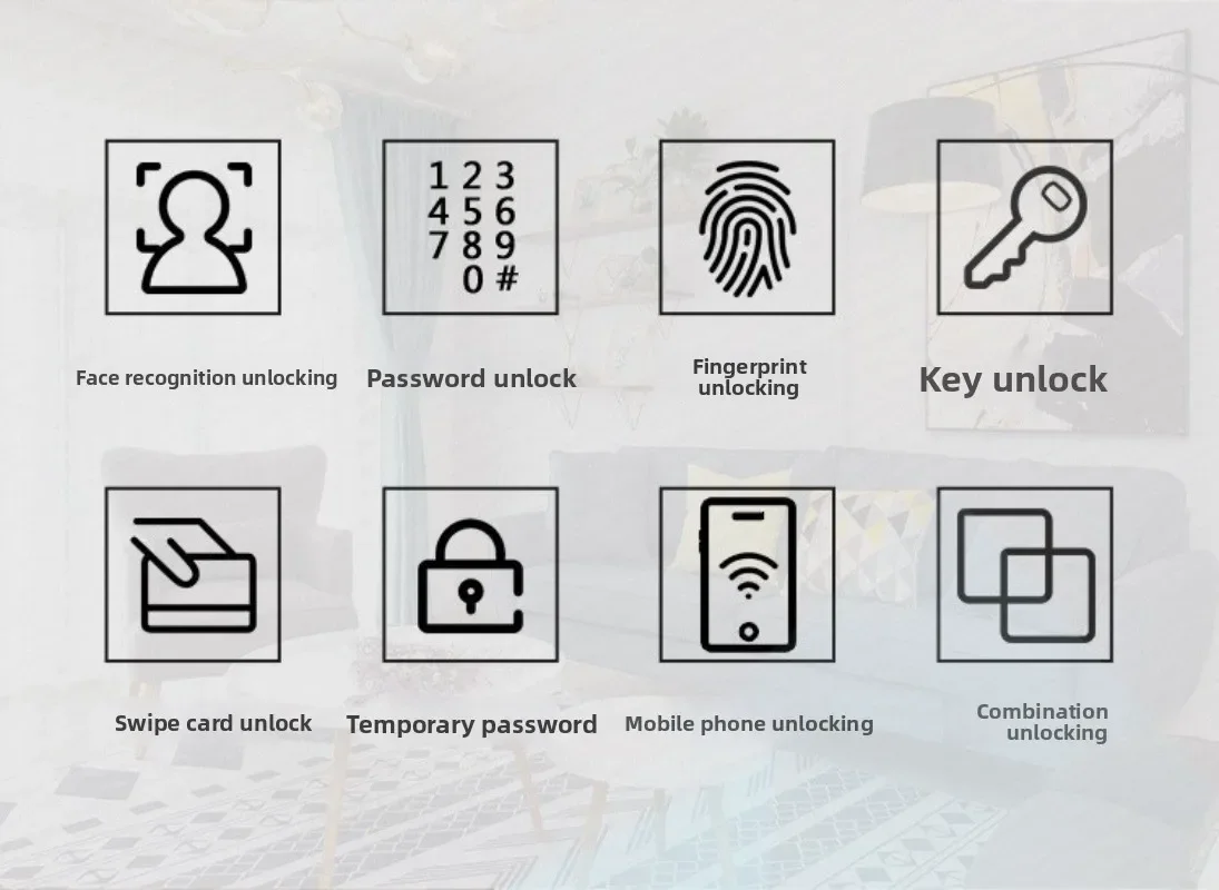 Excellent Home 3d Facial Recognition Fingerprint Lock, Smart Bedroom Door Lock Tuya Password Lock Outdoor Smart Lock Multiple Vo