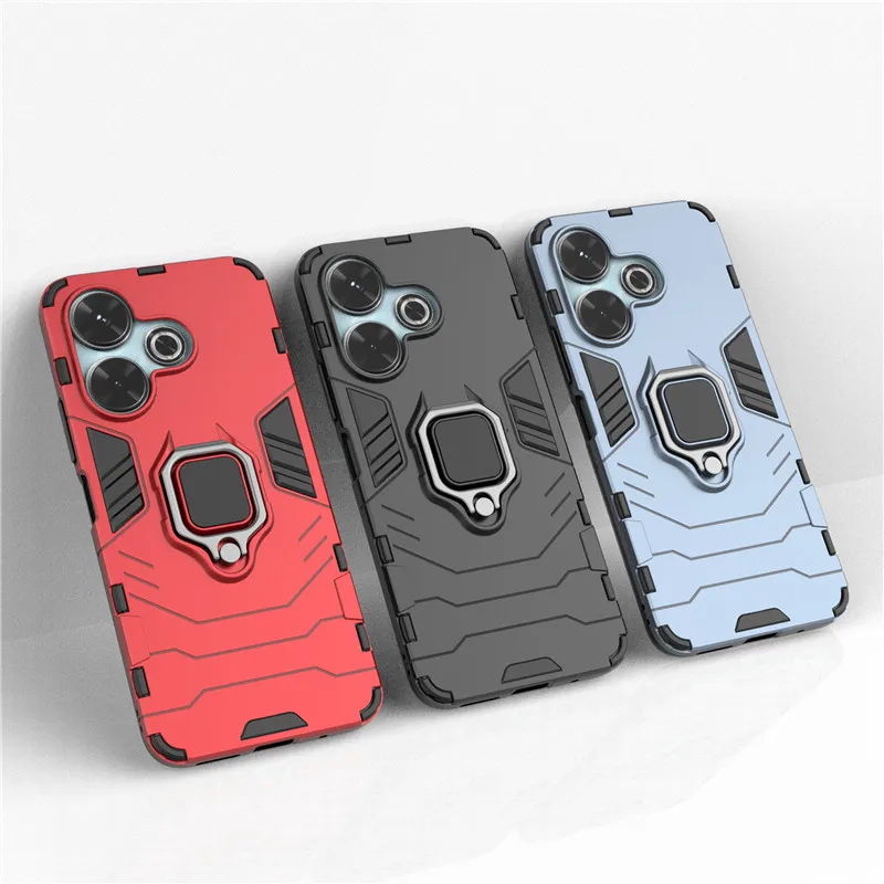 

For Xiaomi Redmi 13 Case For Redmi 13 4G Cover 6.79 inch Shockproof Armor Ring Holder Protective Bumper For Redmi 13