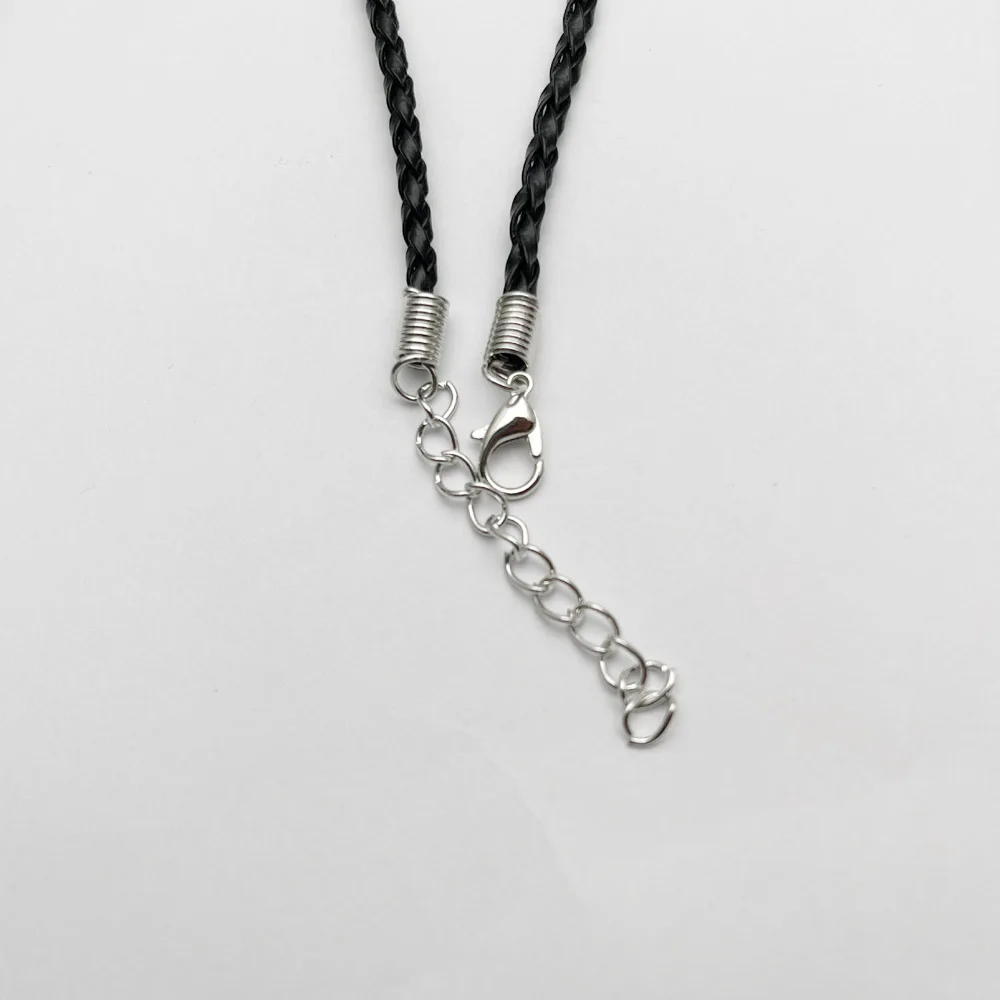 Lot de 50 pièces de collier en cuir noir, corde de 3mm, fermoir mousqueton, pendentif 45 + 5cm, fabrication d'accessoires de bijouterie, vente en gros, livraison gratuite